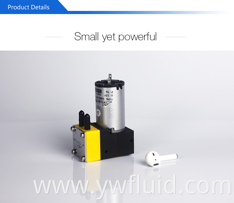 YWfluid hot sale Brushed Motor 6v 12v 24v DC Micro industrial Diaphragm Pump For Monitoring equipment